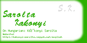 sarolta kakonyi business card